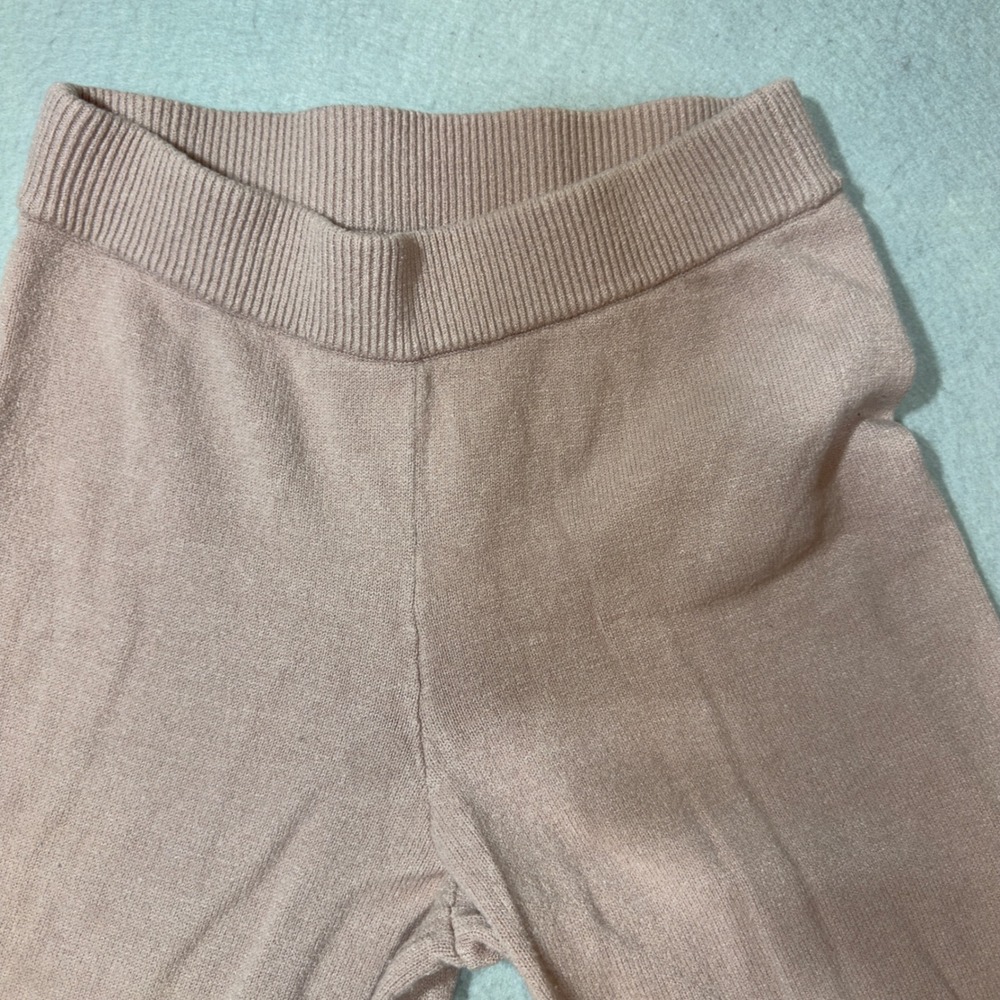 The Drop Knit Wide Leg Pants Womens M Pink Excellent Ribbed Waistband Relaxed